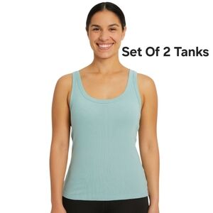 Universal Thread Set Of Two Tank Tops Light Blue Size Medium NWT